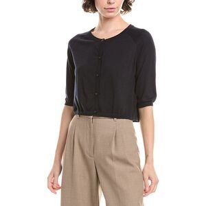 'S Max Mara Womens S Max Mara Clima Wool Shoulder Wrap Cardigan, Blue